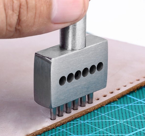 Handmade Leather Stitching Prong Punch Round Holes / diy tools porous round hole row leather carving tools to cut round punch