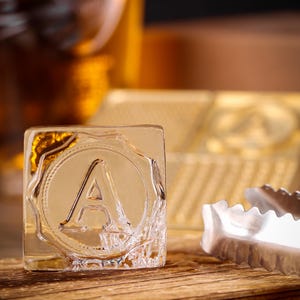 Ice cube tray custom, ice plate for bar, custom ice tray, brass mold for ice cubes, business logo ice tray, ice tongs, ice plate with box