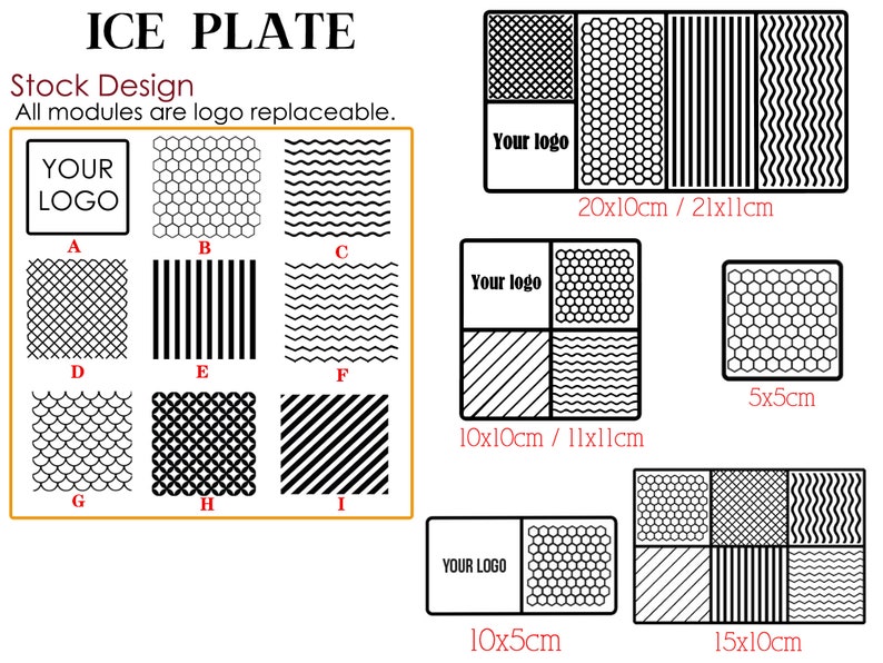 Custom Ice Plate, Business Logo Ice cube stamp for bar, Personalize Ice Plate Stamp for Bar Drinks, Brass plate ice stamp custom Only Ice Plate