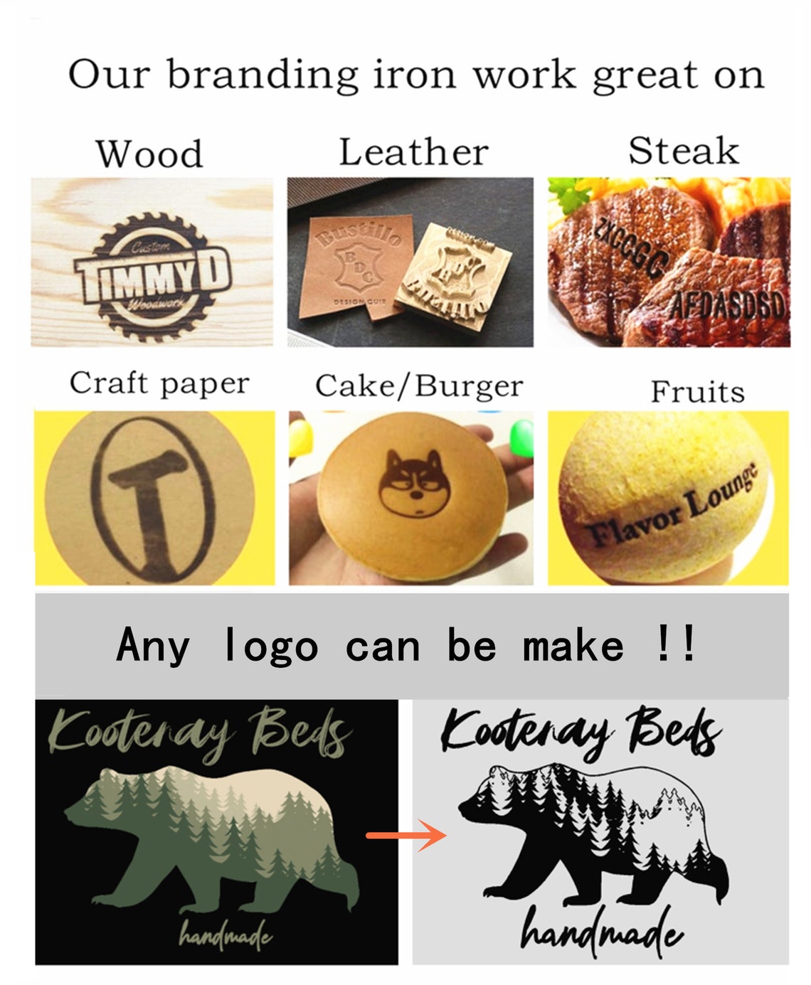 Customized Branding Iron Stamps / Wood Branding Iron / Custom | Etsy