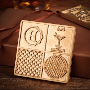 Custom logos ice tray, ice plate with multiple designs, gifts for him, brass mold for ice cube, ice stamp custom, gifts for bartender