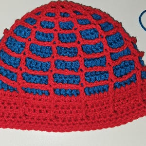 NUR MUSTER, Spiderman Webbed Beanie, Web Hat, Häkelmütze, Handmade