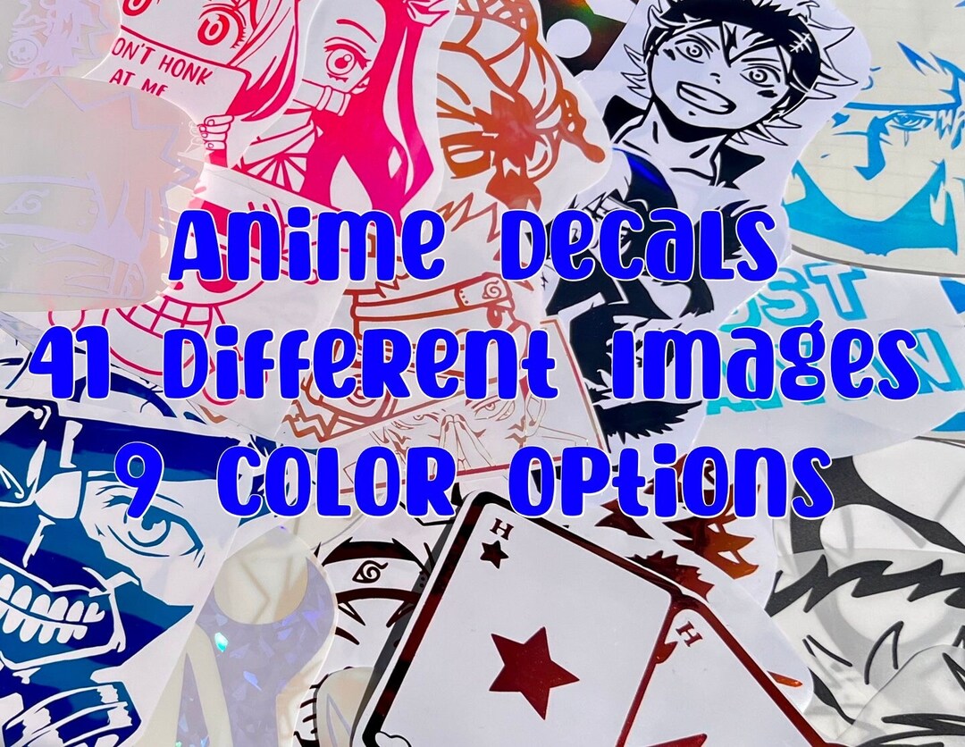 Premium Waterproof Anime Vinyl Decals Over 40 Different Etsy