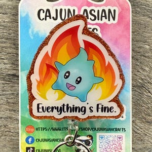 Cute Lumalee Fire Inspired Badge Reel/ID Clip/Name Tag Holder (Retractable, Belt, Non-Retractable, MRI Safe) Permanent or Interchangeable
