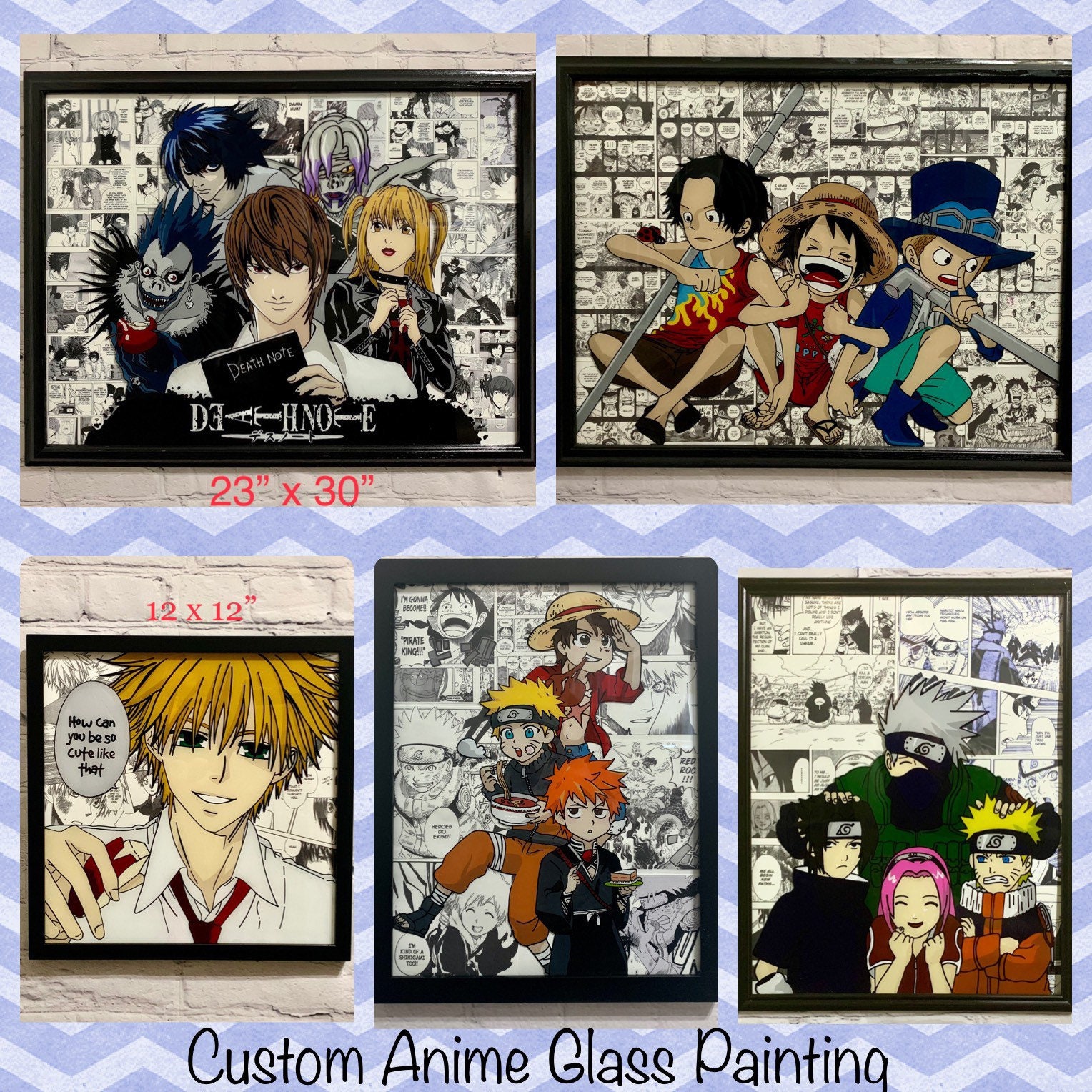 Customizable Anime TikTok Glass Painting Frame Included Free | Etsy