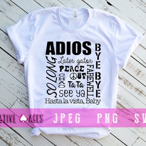 Adios PNG JPEG SVG | Emerytura | Żegnaj | projekt koszulki | aplikacja winylowa