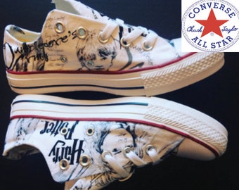 Harry Potter Inspired Shoes -  Genuine Converse - Dumbledores Army - Hermione - Ron - Wizard - Hogwarts - Harry Potter - Bridal Shoes