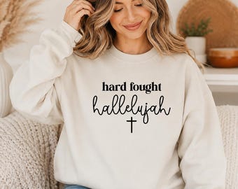 Hårt kämpat Hallelujah PNG, kristen trosdesign, retroskjorta sublimering