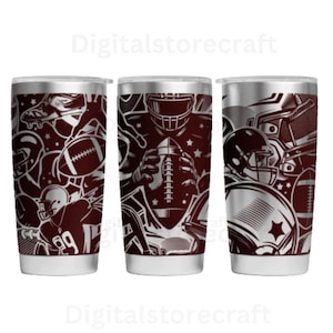 American Football Tumbler Wrap Laser SVG, 20oz & 30oz Tumbler Full Wrap Laser SVG, Laser Engraved Svg, Football Tumbler, Tumbler Laser File