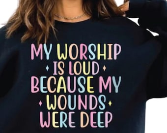 Jezus png-bestand My Worship Is Loud png, preppy christelijke vrouwenontwerp, sublimatie van bijbelvers, op geloof gebaseerde christelijke png, citaat van Jezus png