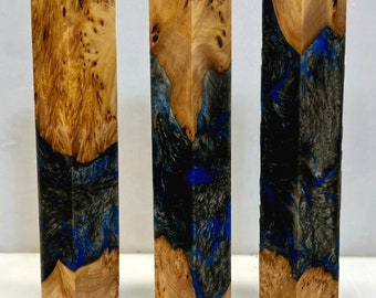 Pen Blanks - Yellow Cedar Burl Hybrid Alumilite Resin Casting