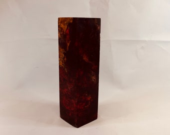 Stabilized Figured Dyed Maple Burl Wood Block