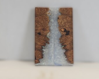 Knife Scales - Maple Burl Resin Art Hybrid - Book Matched Set
