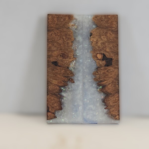 Échelles de couteau - Maple Burl Resin Art Hybrid - Book Matched Set