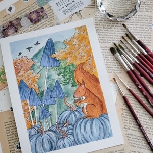 The Pumpkin Harvest Gouache Original Painting