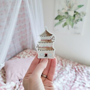Pagoda Decal, Pagoda Sticker, Vinyl Stickers and Decals, Travel, Japan Decal, Architecture Sticker