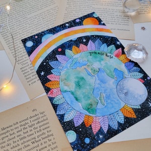 You Are Here Art Print of Hand-Painted Watercolor