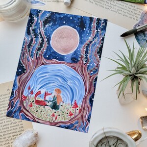 Through the Portal Art Print of Hand-Painted Watercolor
