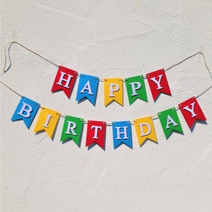 Guirlande d'anniversaire colorée personnalisée avec le nom souhaité Joyeux anniversaire fanion chaîne nom chaîne décoration de fête papier décoration aux couleurs vives
