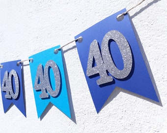 Bng Wimpelkette 'Happy 40th Birthday' – Schwarz-Gold, Glitzernd, 3 M Lang, Für Geburtstagsdeko