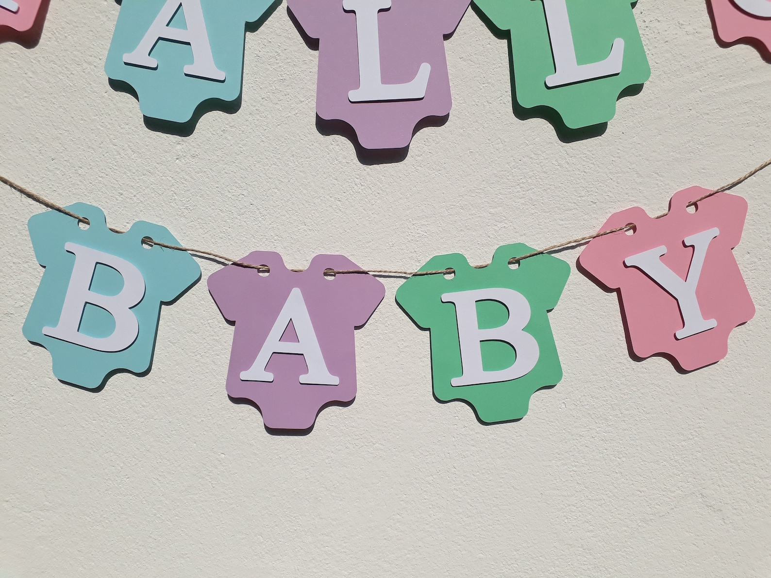 Girlande Hallo Baby in Pastell Farben zur Geburt Baby Shower | Etsy