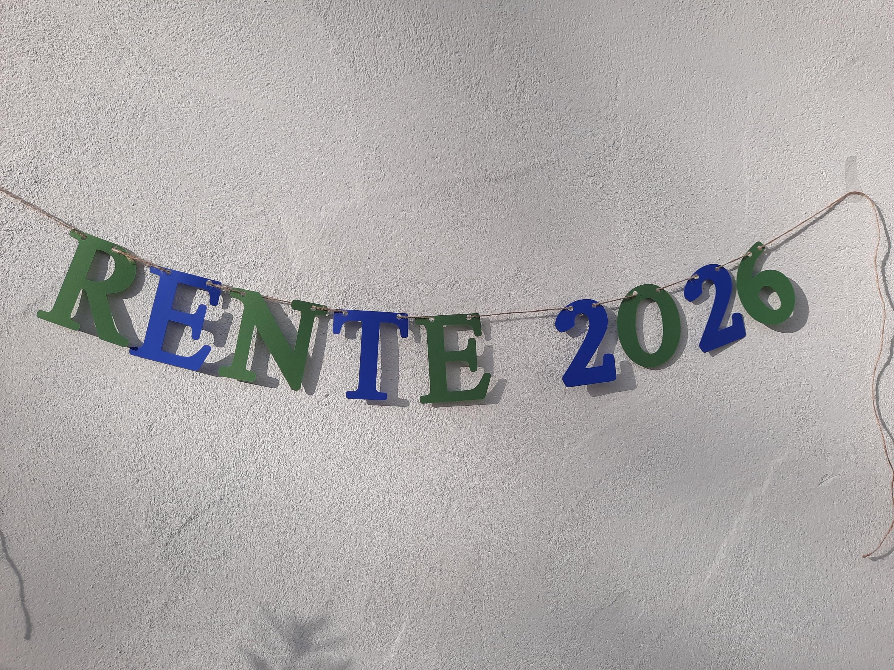 Girlande zur RENTE 2026 Geschenk zum Ruhestand Abschied Arbeitskollegen Dekoration #Rente tolle Farben!