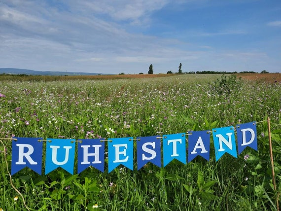 Girlande zum Ruhestand / Rente / Auf Wunsch personalisiert mit Wunschtext / Abschied / Feierabend
