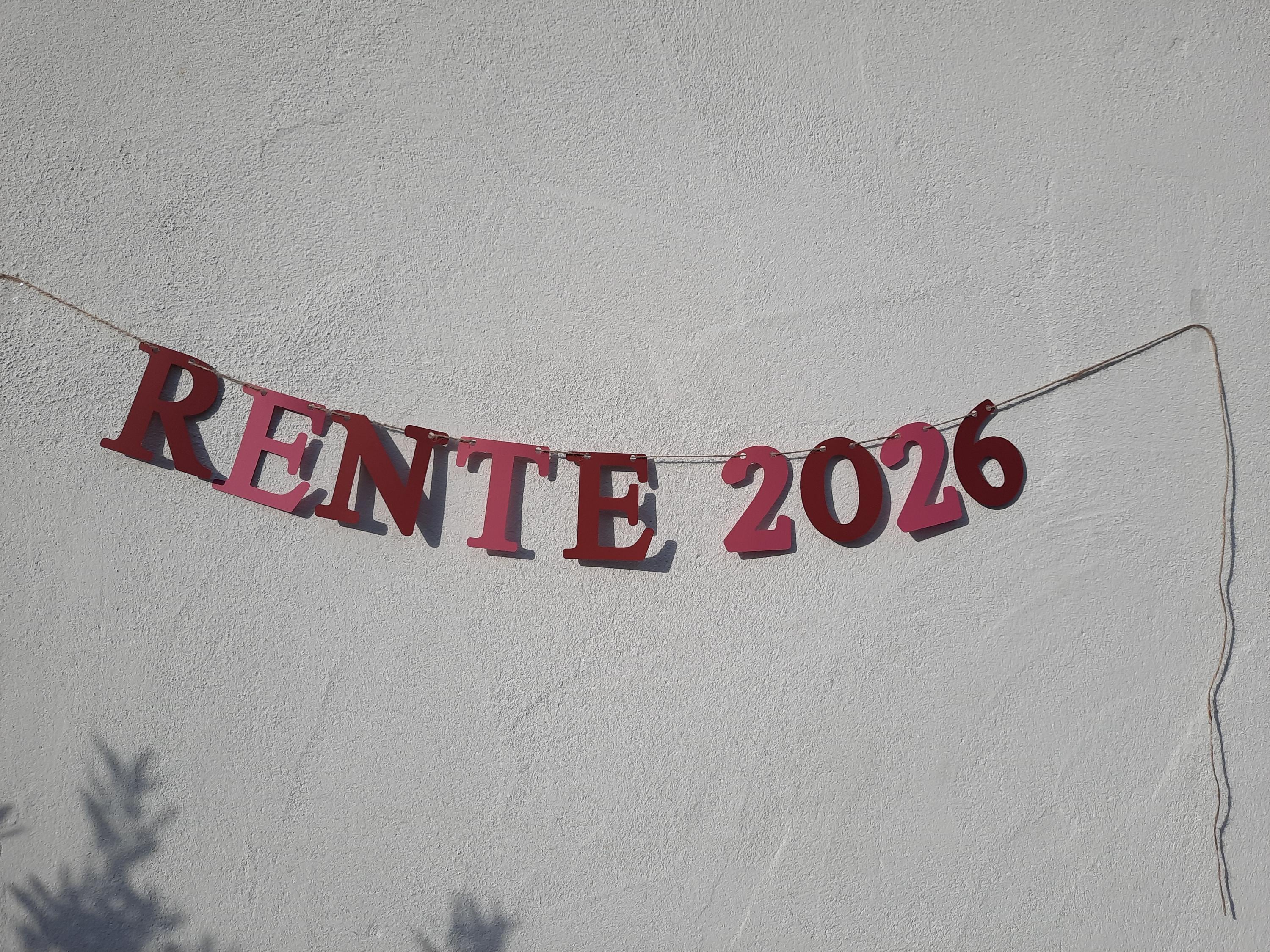 Girlande zur RENTE 2026 Geschenk zum Ruhestand Abschied Arbeitskollegen Dekoration #Rente tolle Farben!