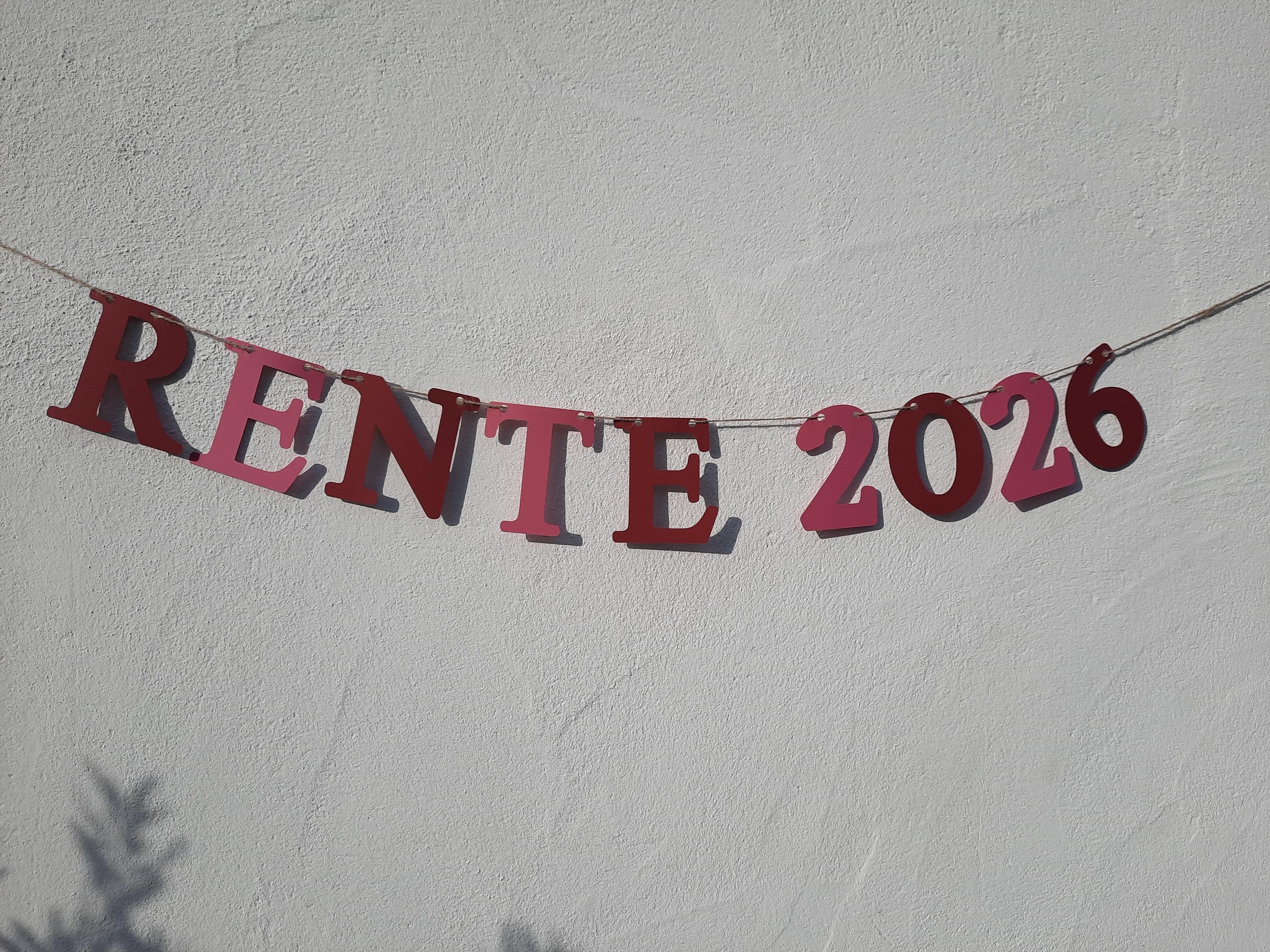 Girlande zur RENTE 2026 Geschenk zum Ruhestand Abschied Arbeitskollegen Dekoration #Rente tolle Farben!
