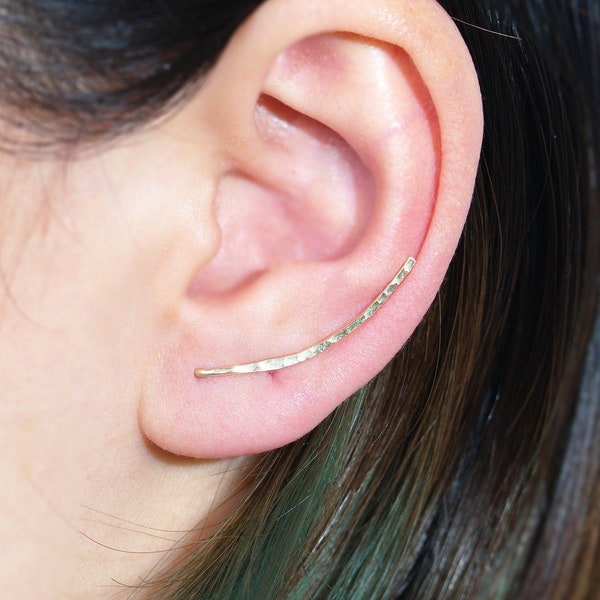 Gold Earring Climber, Ear Cuff, Gold Filled earring, Dainty Ear Crawler, Minimalist Earring, Gold Earring, Ear Climber 14k Gold Ear