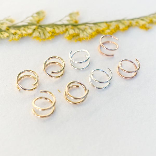 Huggie Earrings Spirals Earrings Small Gold Hoop Earrings 14K Gold Earrings Hug Hoops Open Hoop Sterling Silver Rose Gold Hoops Tiny Hoops