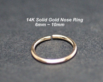 14K Solid Gold Nose Ring-14K Real Solid Gold Nose Ring-Pure Gold Nose Cartilage Tragus Helix Snug Yellow solid gold 14k nose ring