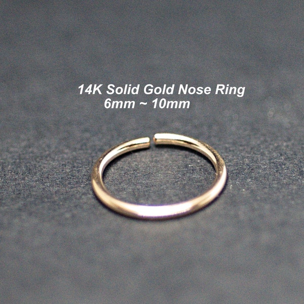 14K Solid Gold Nose Ring-14K Real Solid Gold Nose Ring-Pure Gold Nose Cartilage Tragus Helix Snug Yellow solid gold 14k nose ring