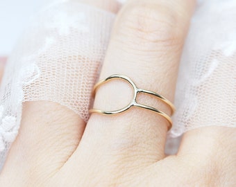 Rectangle ring -Gold Simple Ring- Gold Rectangle ring- Thin Ring- Rose Gold Ring Sterling Silver Minimalist Ring For Women Gift for her