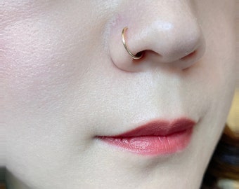 Gold Nose Ring Hoop- Silver Nose Ring Rose Gold Nose Ring  18g 20 22 Gauge Nose Ring-Tiny Nose Piercing Ring- Nose Hoops- Gold Earrings