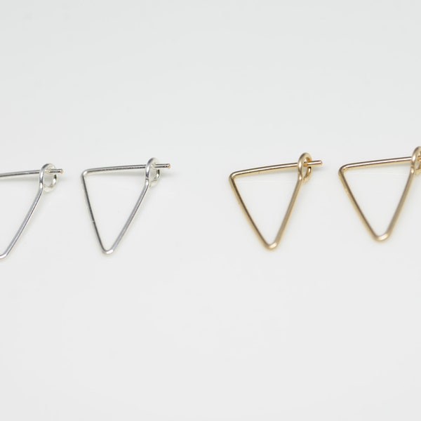 Triangle Hoop Earrings, Small Hoop Earrings, Geometric Hoop Earring, 14k Gold Filled Hoop Earrings, Mini Hoop Earrings