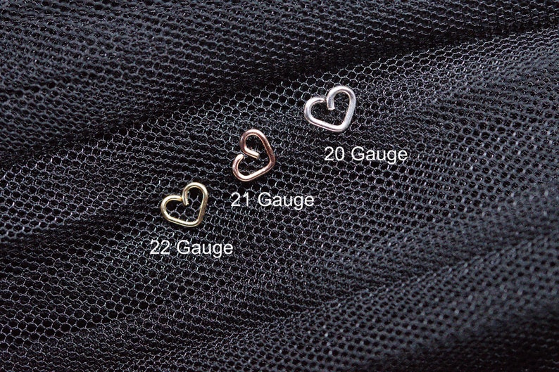 Heart Gold Nose Ring Studscrews Ringsnose Piercing L Shape Etsy