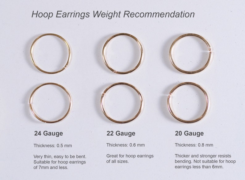 14k Gold Filled Hoop Earrings / Huggie Hoop Earrings Gold / Small Hoop Earrings Set /Helix earrings /Cartilage Hoop / Tragus Hoop zdjęcie 10