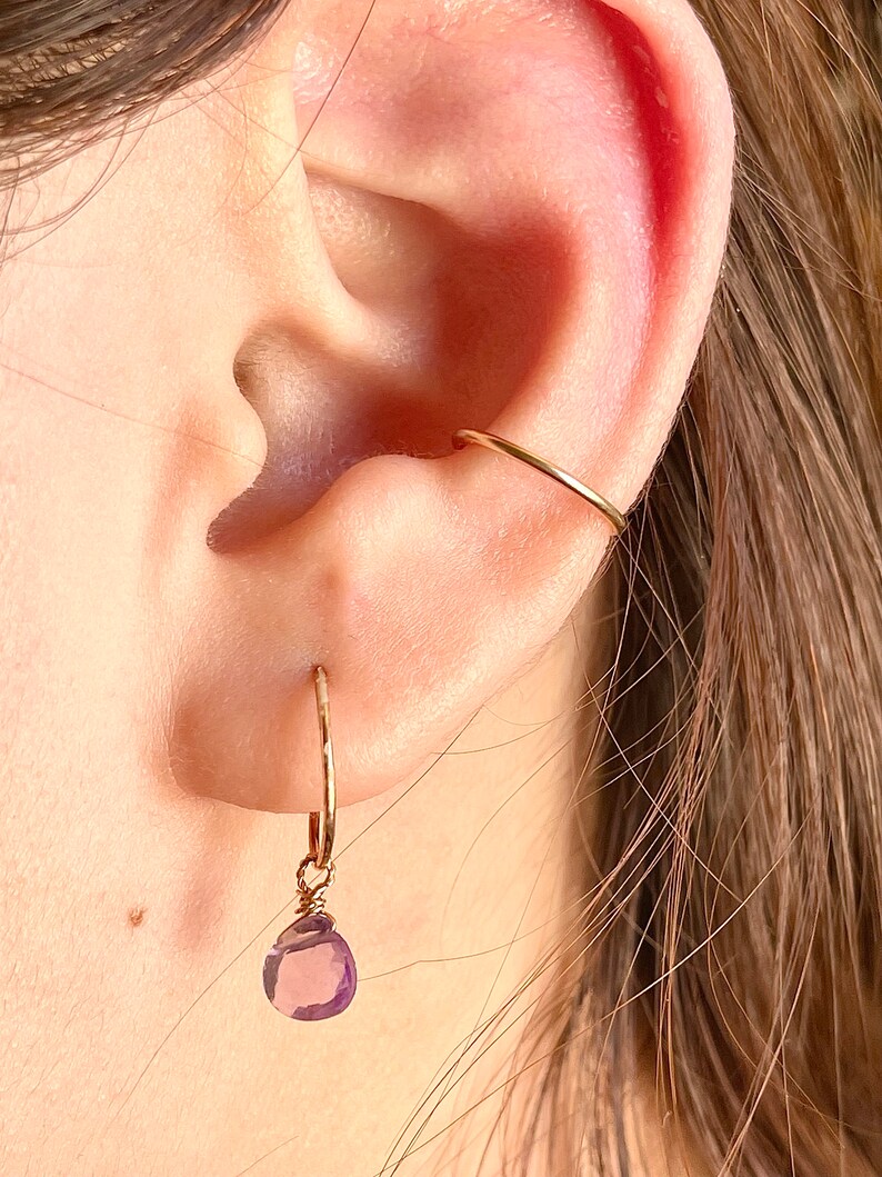 Conch Hoop 14K Gold Filled Conch Piercing Gold hoop earrings Conch Earrings Silver Conch Rose Conch Ring hoop earrings Cartilage image 6