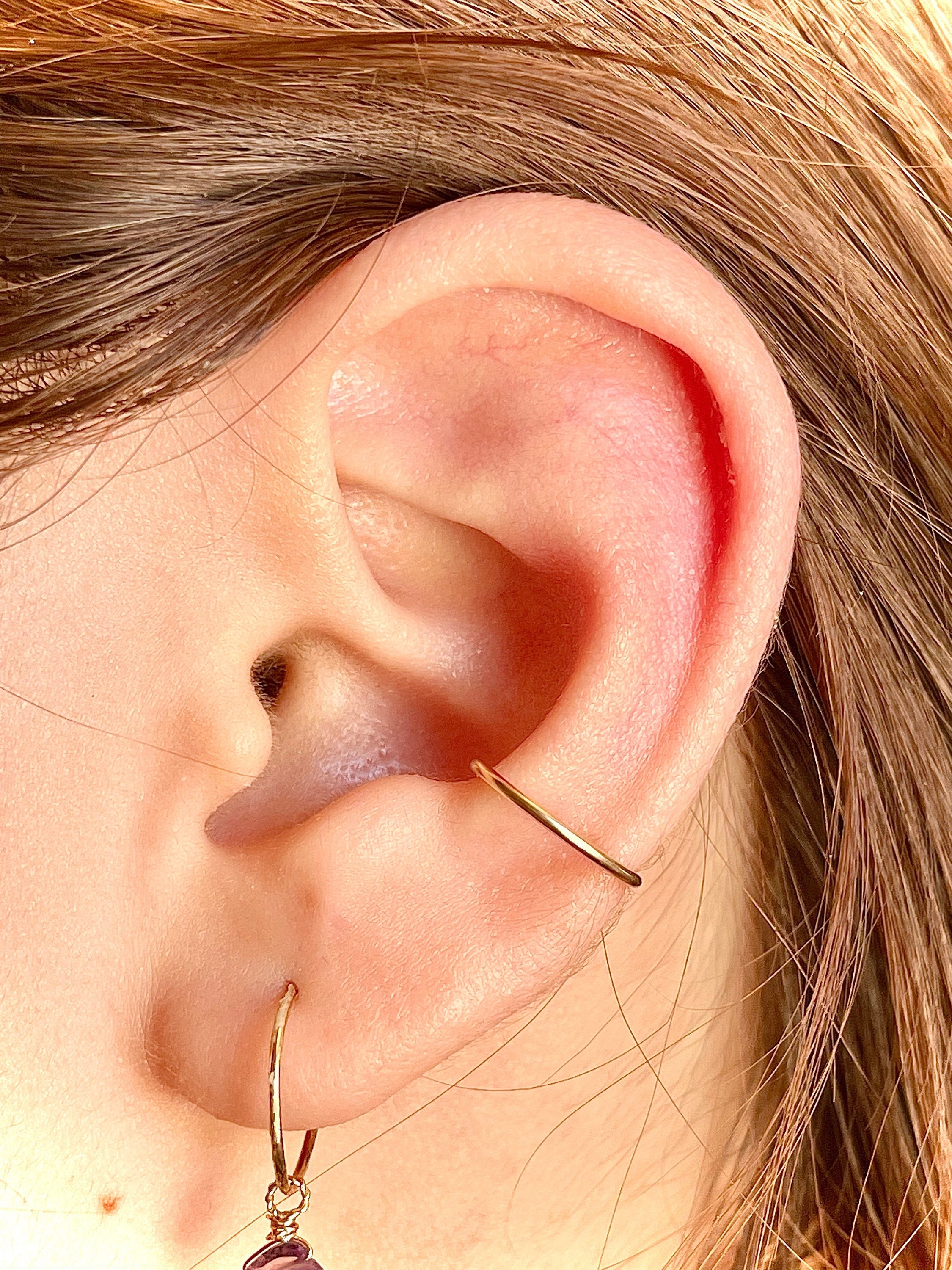 Silver Post Split Huggie Earrings for Teen Girls Lightweight Chunky Open Hoops Hypoallergenic Earrings for Women Sensitive Ears EASYSO 14K Gold Plated Hoop Earrings 