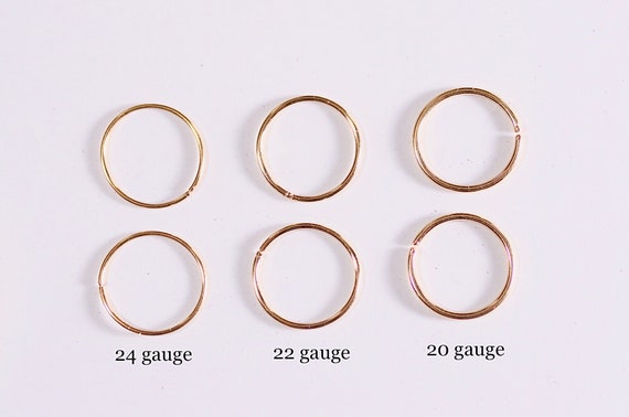 Small Gold Hoop Earrings Cartilage Hoop Nose Hoop Helix Hoop 14k