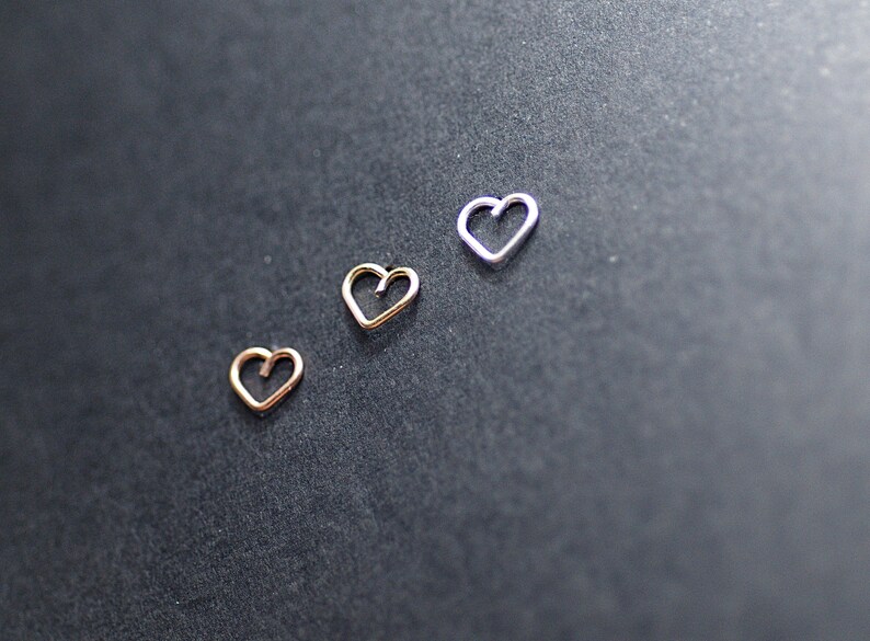 Heart Gold Nose Ring Studscrews Ringsnose Piercing L Shape Etsy