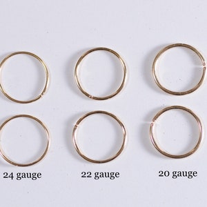 Small Gold Hoop Earrings / Tiny Gold Hoop Earrings / 14k Gold Filled Huggie Hoop Earring Set for Helix Nose Cartilage Piercing image 5