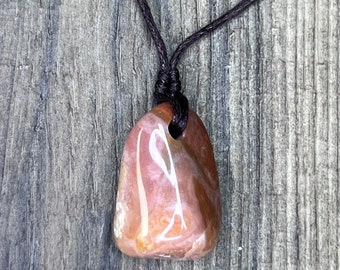 Arkansas River Rock Pendent, Gemstone, Crystal Necklace, Polished Gemstone, Handmade Jewelry.