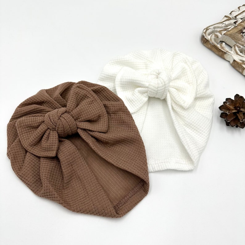 Baby Turban Bow Baby Hat Baby Accessories Baby Headband Bow New Born Gift Baby Girl Gift Baby Shower Gift Spring Hat zdjęcie 5