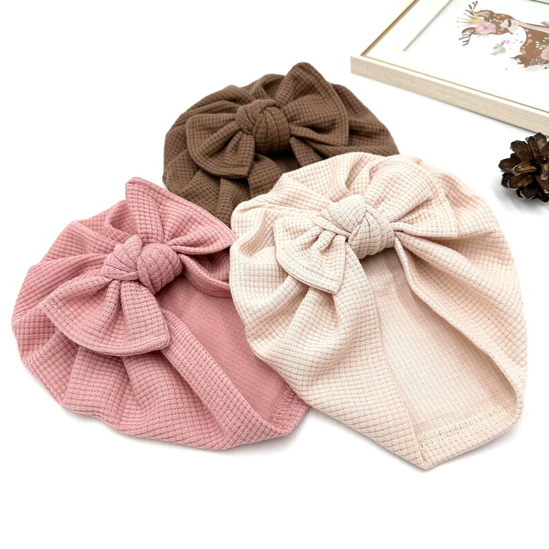 Noeud de turban pour bébé chapeau de bébé accessoires pour bébé noeud de bandeau pour bébé cadeau nouveau-né cadeau pour bébé fille cadeau de baby shower chapeau de printemps image 3