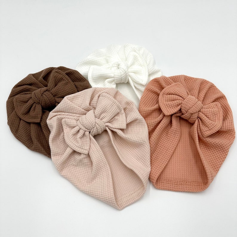 Baby Turban Bow Baby Hat Baby Accessories Baby Headband Bow New Born Gift Baby Girl Gift Baby Shower Gift Spring Hat zdjęcie 7