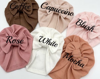 Baby Turban Bow * Baby Hat * Baby Accessories * Baby Headband Bow * New Born Gift * Baby Girl Gift * Baby Shower Gift * Fall Hat