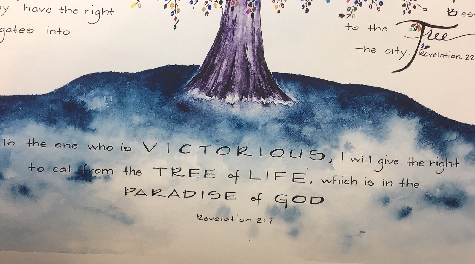 Tree of Life, Biblical Painting, Scripture Artwork, Watercolor