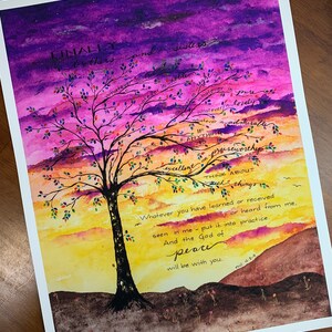 Tree at Sunset  Philippians 4:8